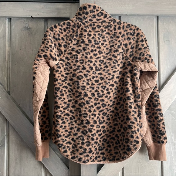 Abercrombie & Fitch Snap Up Pullover Leopard Cheetah Print quilt brown black XXS - Picture 7 of 12